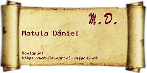 Matula Dániel névjegykártya